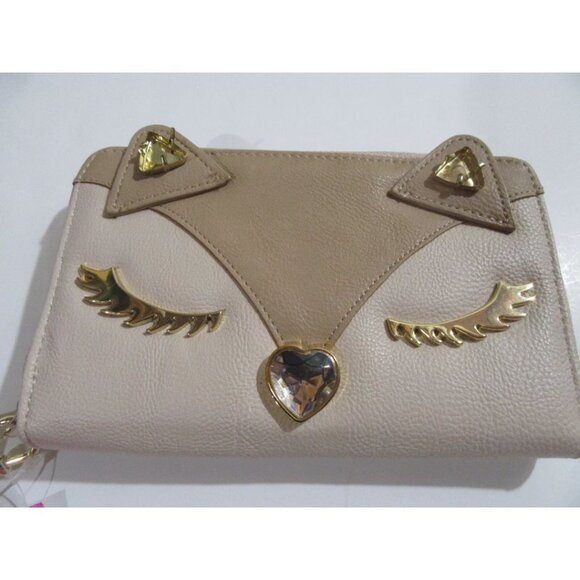 Betsey Johnson Kitsch Kitten Cat Wallet Brown Multi NWT - Picture 5 of 6